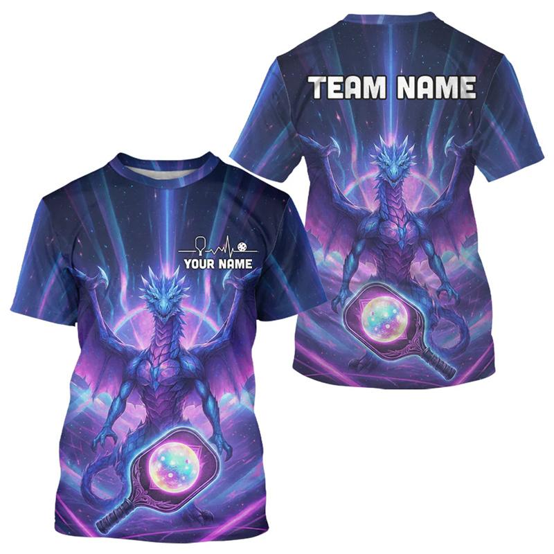 3D Print Cool Flame Graffiti Pattern Pickleball T-shirt Unisex Custom Your Name O-neck Short Sleeve Tee Shirts Summer Breathable