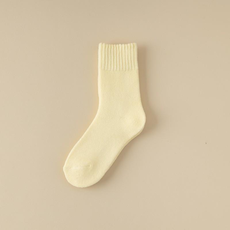 Cashmere Socks for Women's Autumn and Winter Mid-calf Socks with Fleece and Thickened Wool Postpartum Socks, Sleep Warmth Floor Long Socks