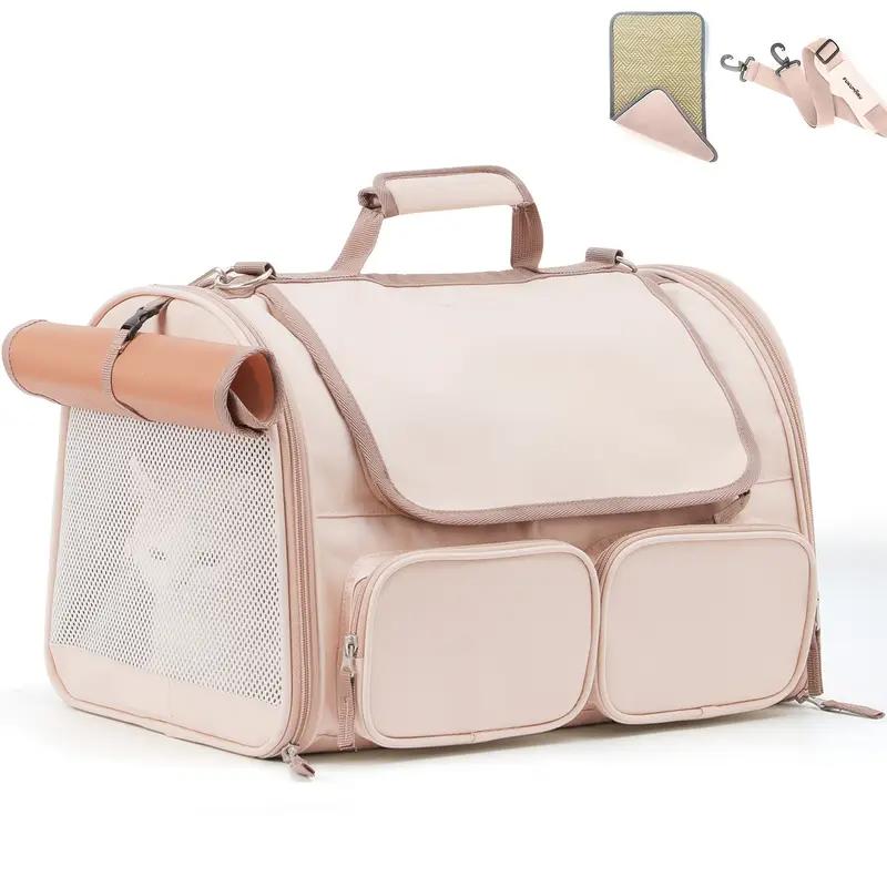 

Airline Approved Pet Carrier Bag Soft Side Backpack Cat Pet Carriers Dog Travel Bags Transport For Small Dogs and Cats Outgoing China Mainland