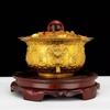 Solid Brass Ornament Incense Burner Copper Treasure Bowl Home Office Shop Counter Entrance Gift