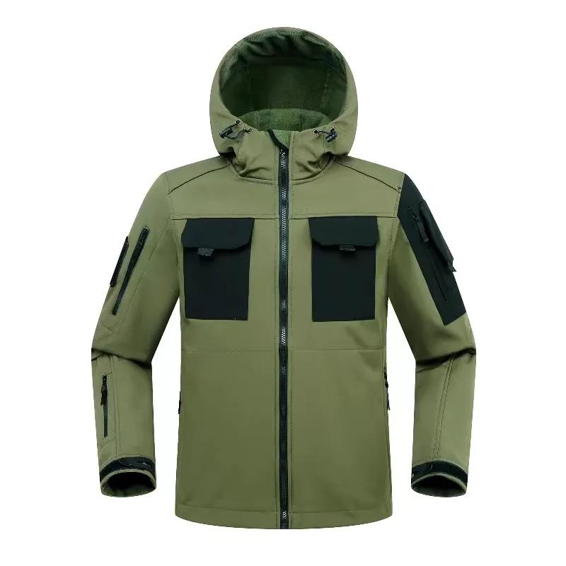 Herren Frühling und Herbst Slim-fit Softshell Radsport Kurzjacke Fleece Stretchjacke Outdoor Wasserdichte Jacke