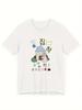Women Cute Printed Summer T Shirt Korean Ins Style Ootd Y2k Retro Street Style Slim Soft Casual Top for Dating Daily Wear