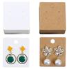 Kraft Paper Earring Display Card, Blank Label for Stud Earrings, Jewelry Packaging Hang Tag (4.3 x 3.8 cm)
