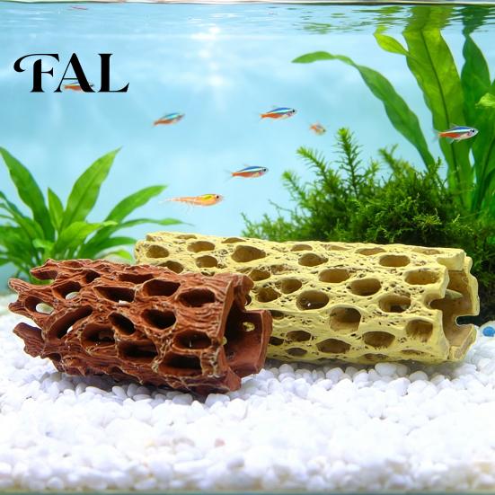 Natural Style Fish House Aquarium Shrimp Cave, Artificial Tree Trunk Hide, Tank Shelter Hideout, Realistic Cave for Betta Hiding And