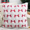 Christmas Lights Embroidered Pillow Case American Retro Living Room Sofa Pillow Cushion Christmas Atmosphere Home Decoration