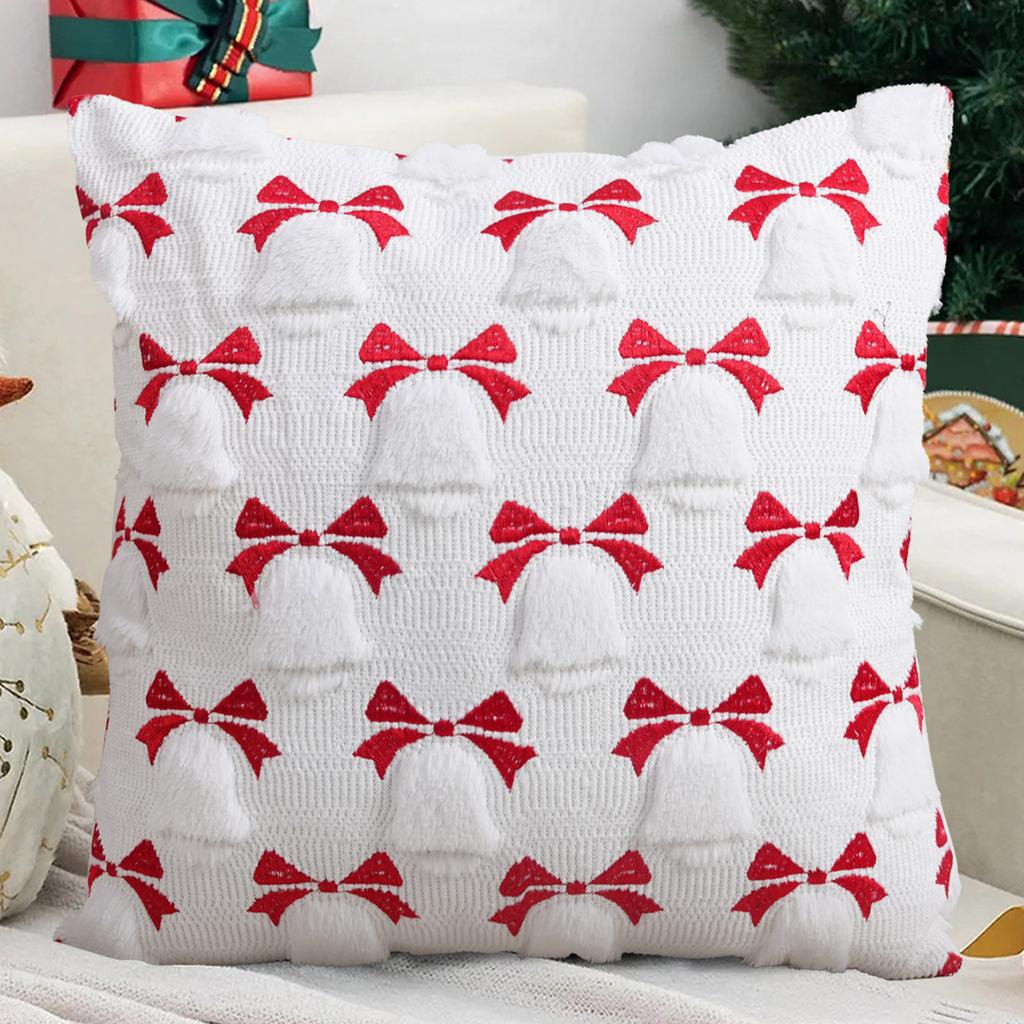 Christmas Lights Embroidered Pillow Case American Retro Living Room Sofa Pillow Cushion Christmas Atmosphere Home Decoration