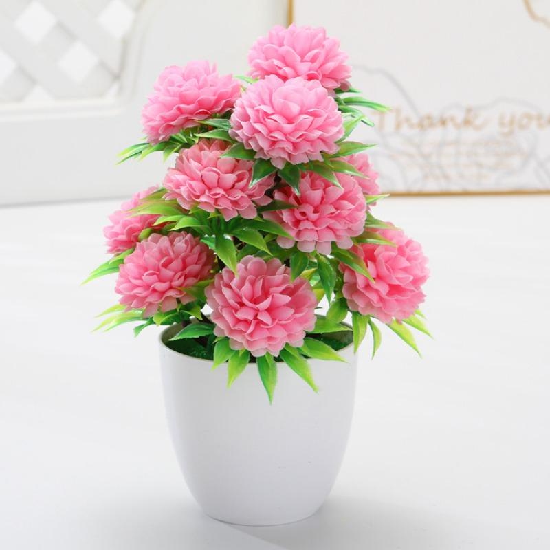 Flower, Small Tree Money TreePlastic FlowerArtificial Plant Set Floral Decoration Artificial Potted Plant Ornaments