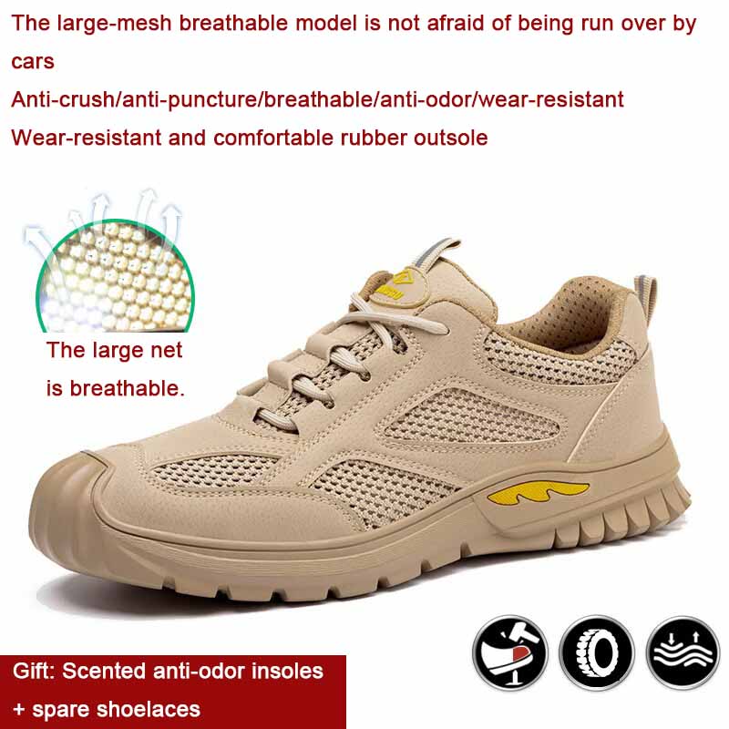 Oulylan Men Steel Toe Shoes Sport Style New Unisex Safety Shoes Men Work Sneakers Indestructible Safety Boots Women Shoes