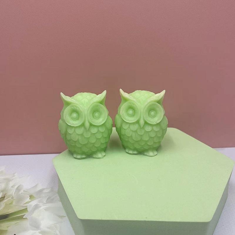 1PC Three-dimensional Owl Scented Candle Silicone Mold DIY Owl Liquid Fondant Cake Decorative Ornament Mold