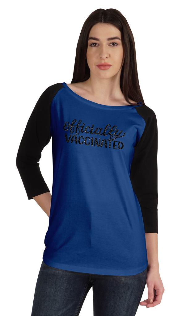 Inkmeso Officially Vaccinated Womens Funny Pro-Vaccine Tee Graphic T-shirt