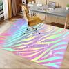 1PC Rainbow Zebra Print Non-Slip Floor Carpet, Office, Family, Bedroom, Studio - Large Area Rug, Vibrant Colors, Longlasting Material-X436