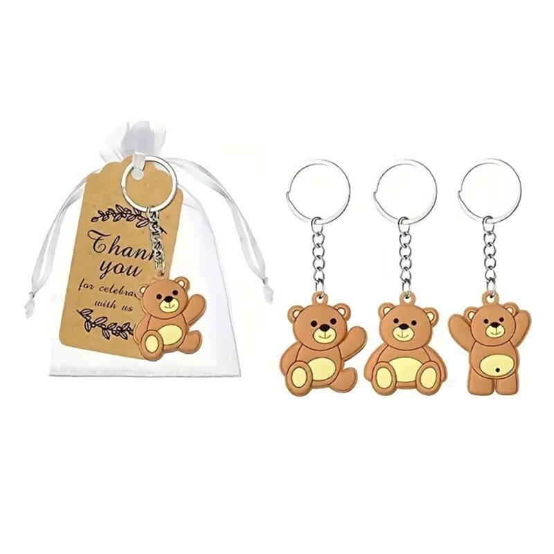 30 Pack Elegant Cartoon Mixed Materials Keychain Charm Pendant Versatile Dress Up Charm Accessory for Everyday Use