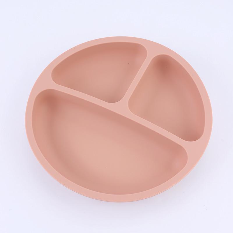 Children's Silicone Divided Plate Set: Food-Grade Tableware with Fork & Spoon for Babies and Toddlers