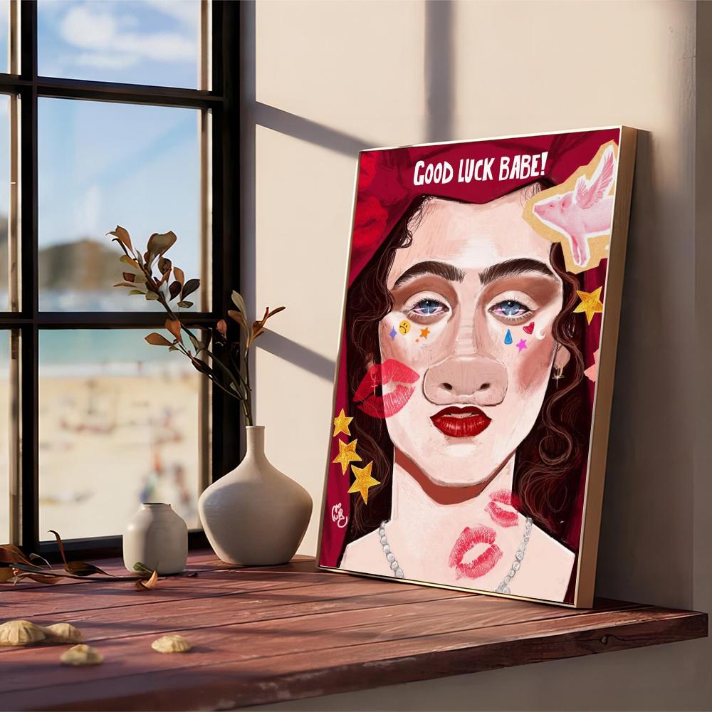 Chappell Roan Viel Glück Babe! Gute Qualität Drucke und Poster Wasserdichte Papieraufkleber Kaffeehaus Bar Poster Wandaufkleber