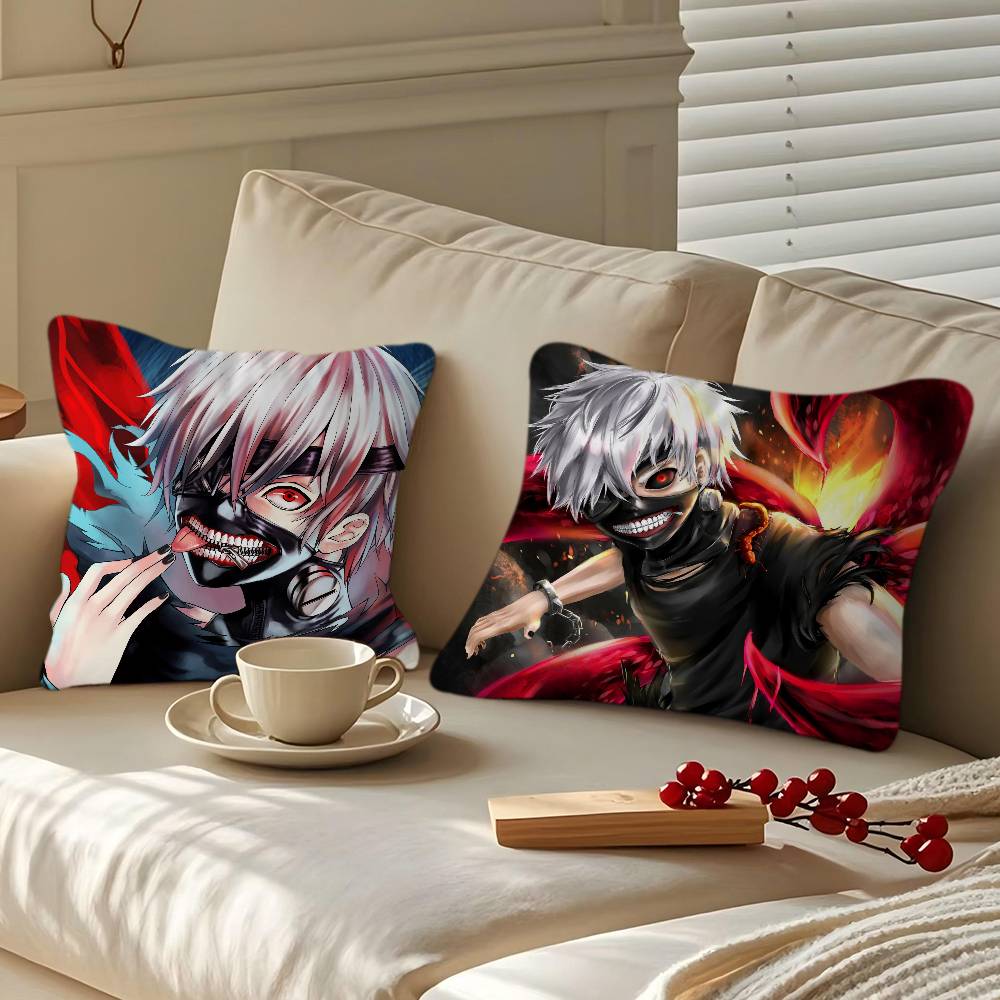 T-Tokyo G-Ghoul Anime Decorative Room Aesthetics Pillow Case Home Decor Bedroom Sofa Bed Couch Pillow Cover 45x45