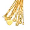 Vnox Punk Lock Charms Necklaces Stainless Steel Gold Plated Chain Choker Fashion Jewelry Party Gifts