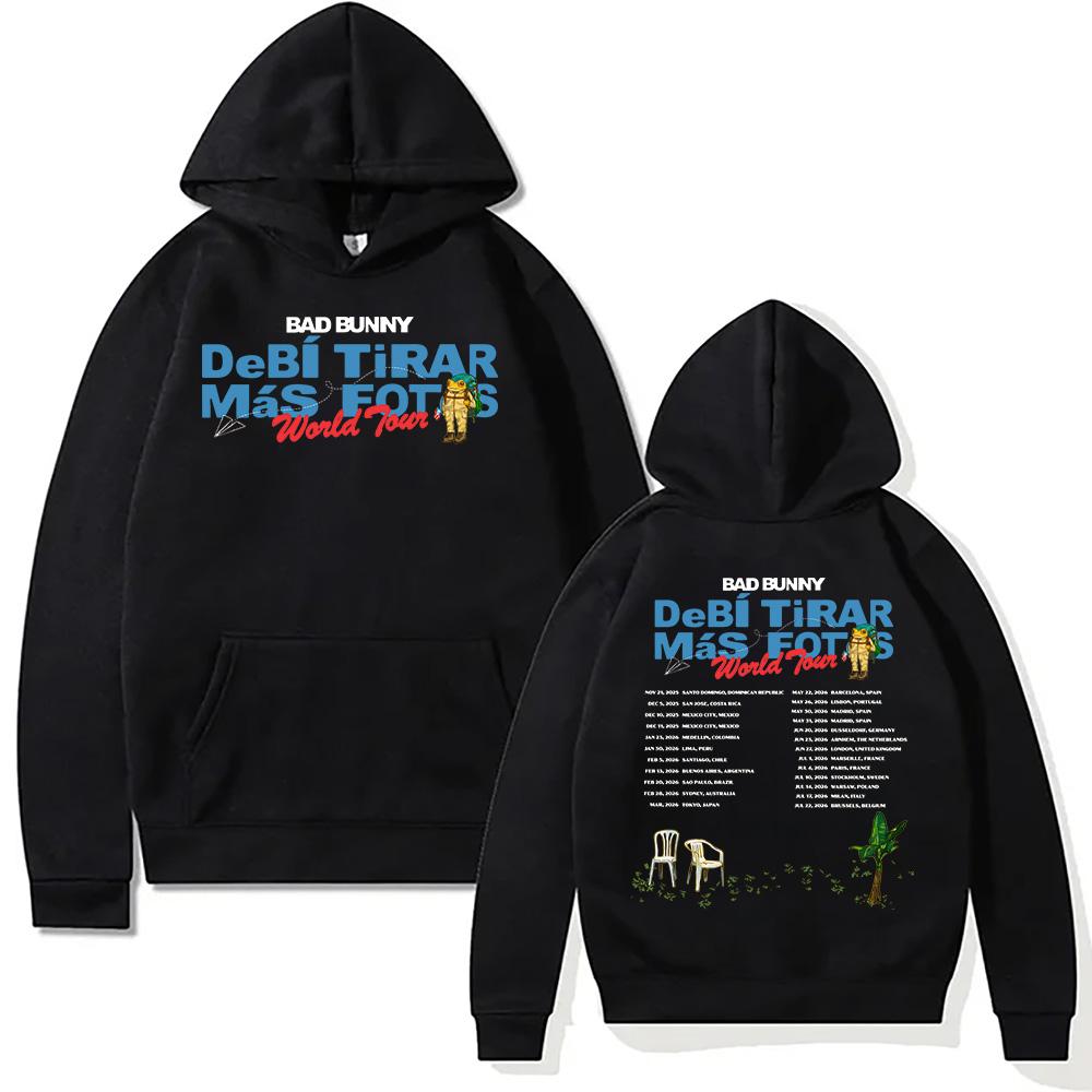 Bad Bunny World Tour Fashion Hoodie Bad Bunny DeBí TiRAR MáS FOToS Pullover Trends Creative Fans Gifts Clothes Sweatshirt Unisex