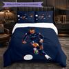 Kylian Mbappe 3 Piece Bedding Set Soft Duvet Cover Set with Pillowcases Printed Bedroom Decor Set for Home