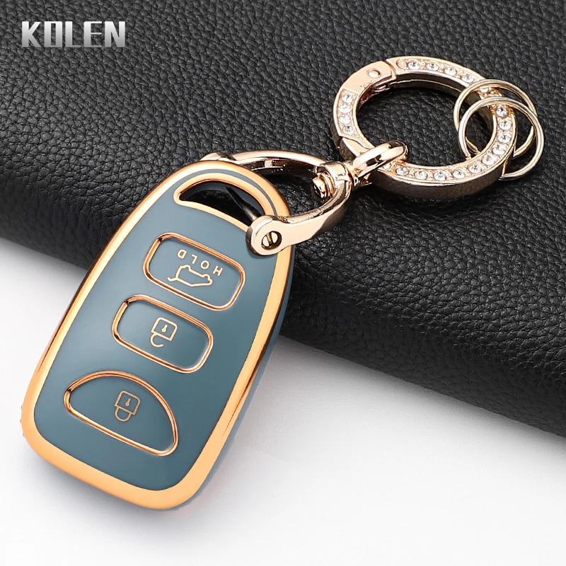 Fashion Tpu Car Key Case Cover For Hyundai Kia Tuscon Elantra Rio Sportage Rondo Accent Protected Shell Keychain Fob Accessories