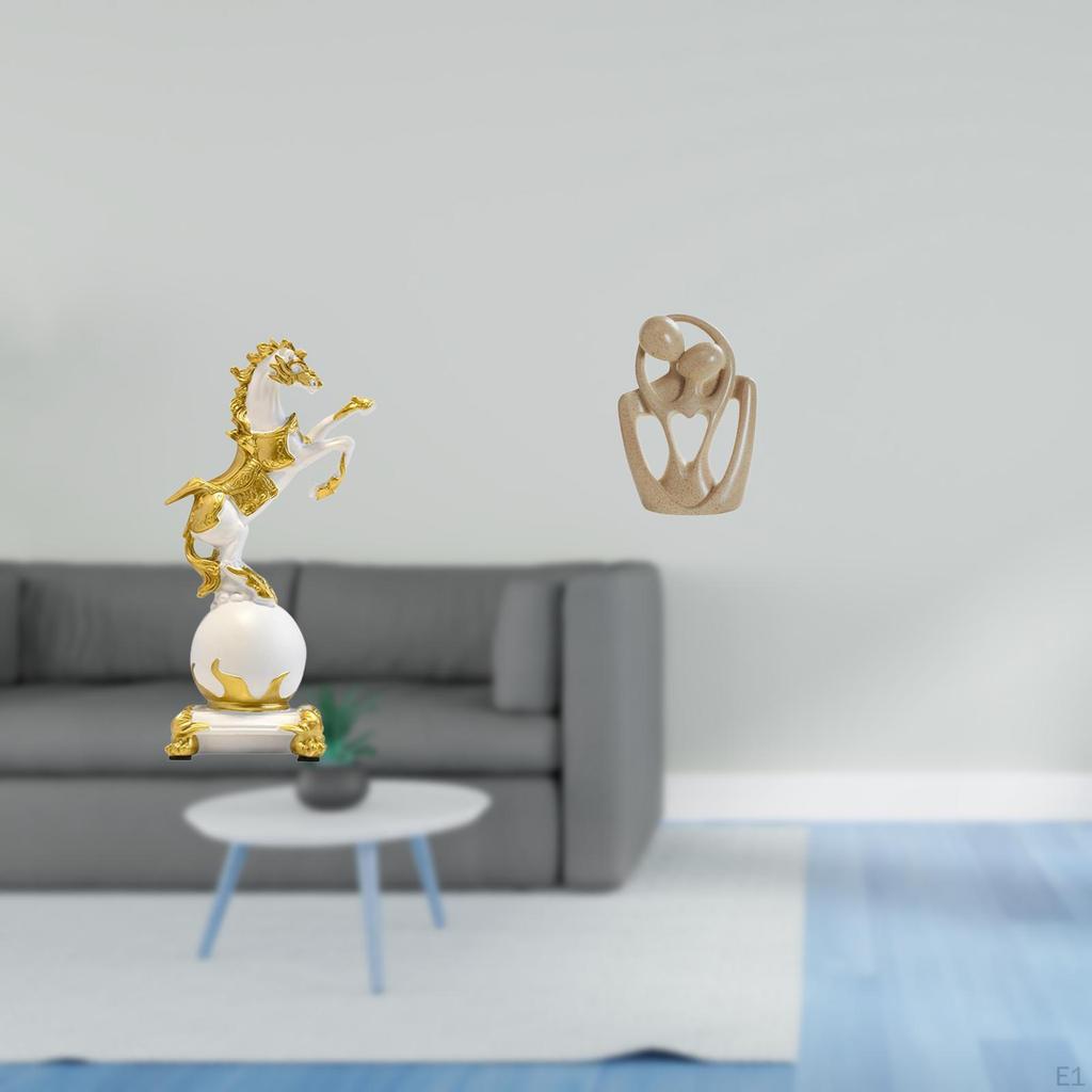 Modern Horse And Abstract Couple Resin Sculpture Figurine Collection for Bedroom Living Room Desk