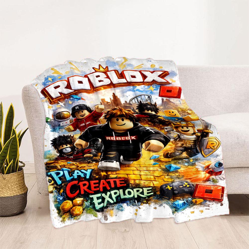 Coperta di Flanella Roblox Adventure Quest - Morbida e Adatta per Divani, Letti, Uffici, Viaggi, Tutte le Stagioni, Ottimo Regalo per Feste e Compleanni.