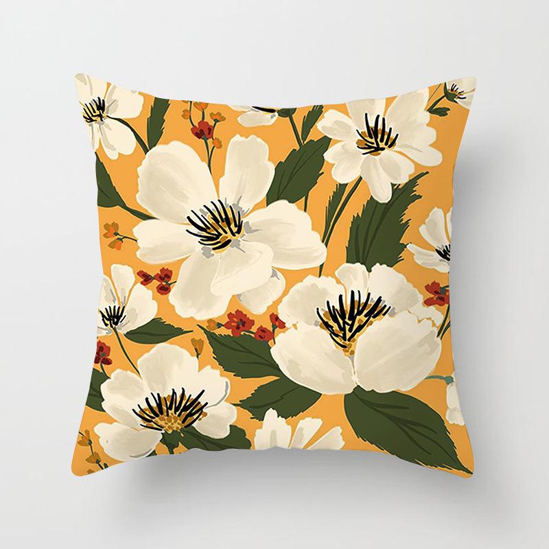 Blumenmuster Pfirsichhaut Kissenbezug Haushaltswaren Umarmungs Hülle Hülle Hogar Kissen Füllung Kissen 45x45