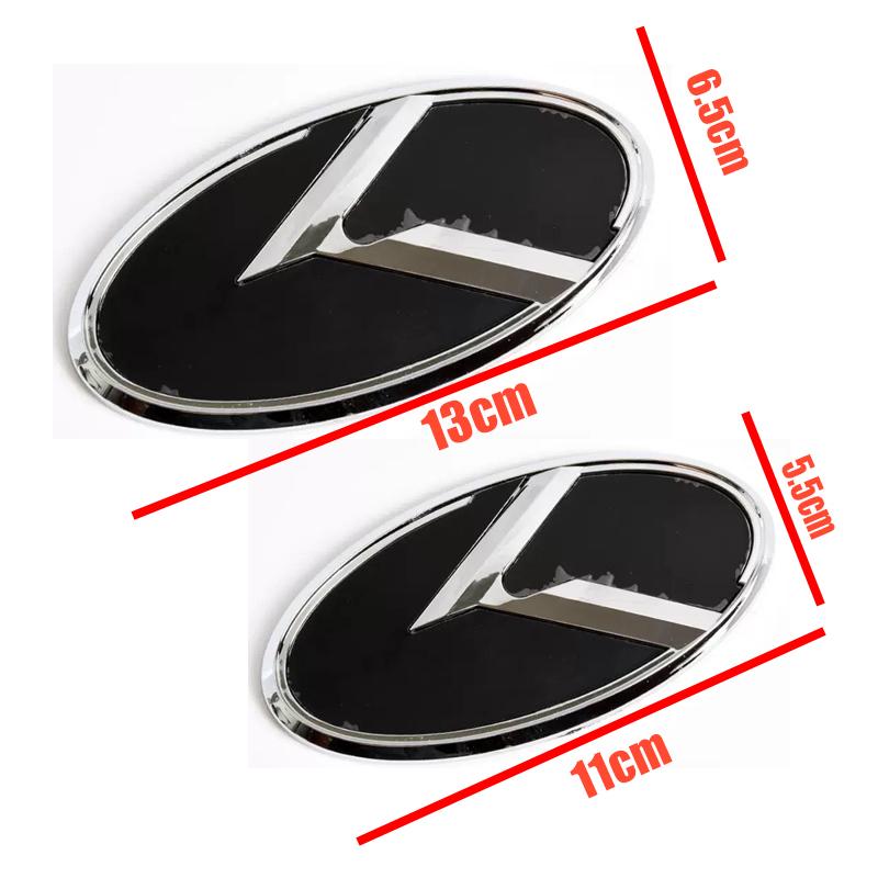 AABJA1 (7 Pcs) K Logo 3D Emblem Front Grille Trunk + Steering Wheel + Wheel Center Caps Sticker Badge For Kia K5 K3 K2 K4 Forte Koup
