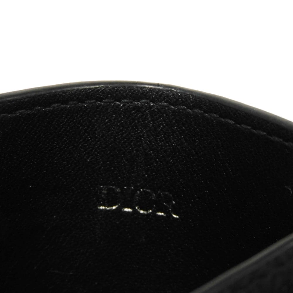 Used 10656 CD Icon Card Holder 2ESCH135CDI_H00N 7946 Current Icon Signature Grain Calfskin Pass Case/Business Card Logo