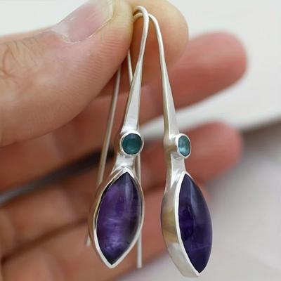Elegante Lila Kristall Damenohrringe Hochzeits-Verlobungs-Hochzeitsohrringe Schmuck Geburtstagsparty Jubiläumsgeschenke