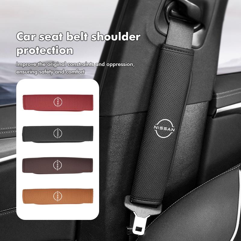 Car Perforated Seat Safety Belt Shoulder Strap Protection Pad For Nissan Qashqai Juke Sentra Altima Versa Maxima Almera Rogue
