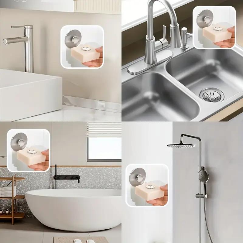 1PCS Stainless Steel Magnetic Soap Holder Container Bathroom Soap Holder Toilet Punch-free Soap Holder