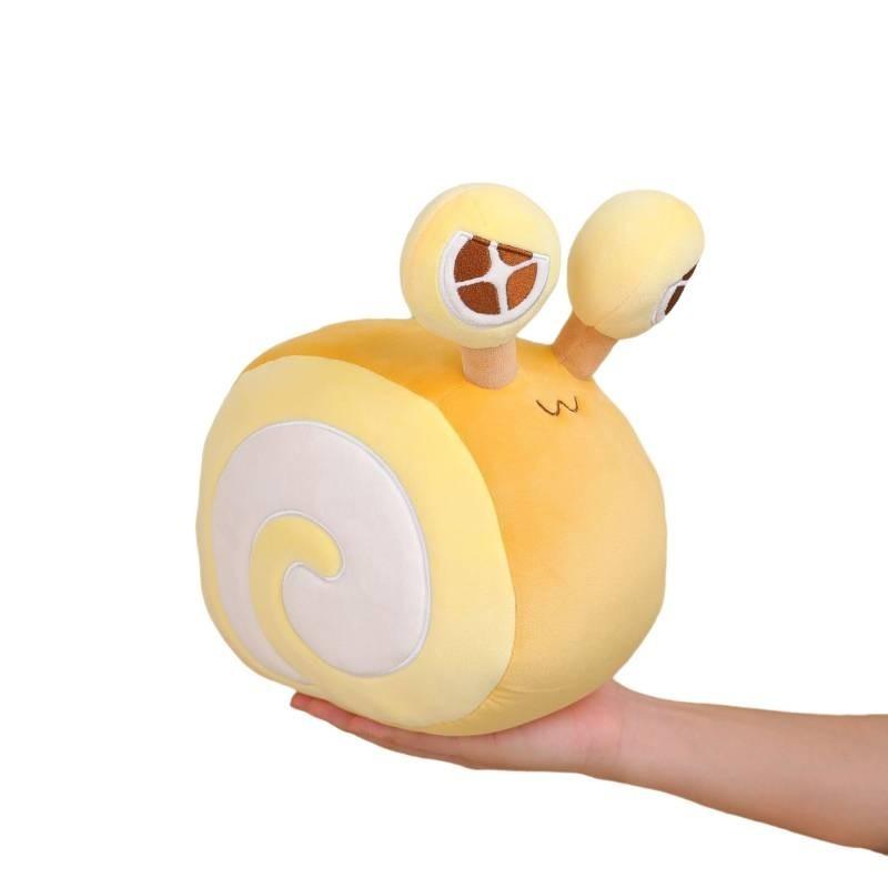 Cute Plush Snail Toy Pp Cotton Filling Short Plush Material Chocolate Color 20cm