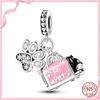 TOP Copper Pink Girls Skirt Cute Cat Charm Bead Charms Bead Charms Ideal For Womens Authentic Bracelets Copper Pendant Do It Yourself Jewellery Gift
