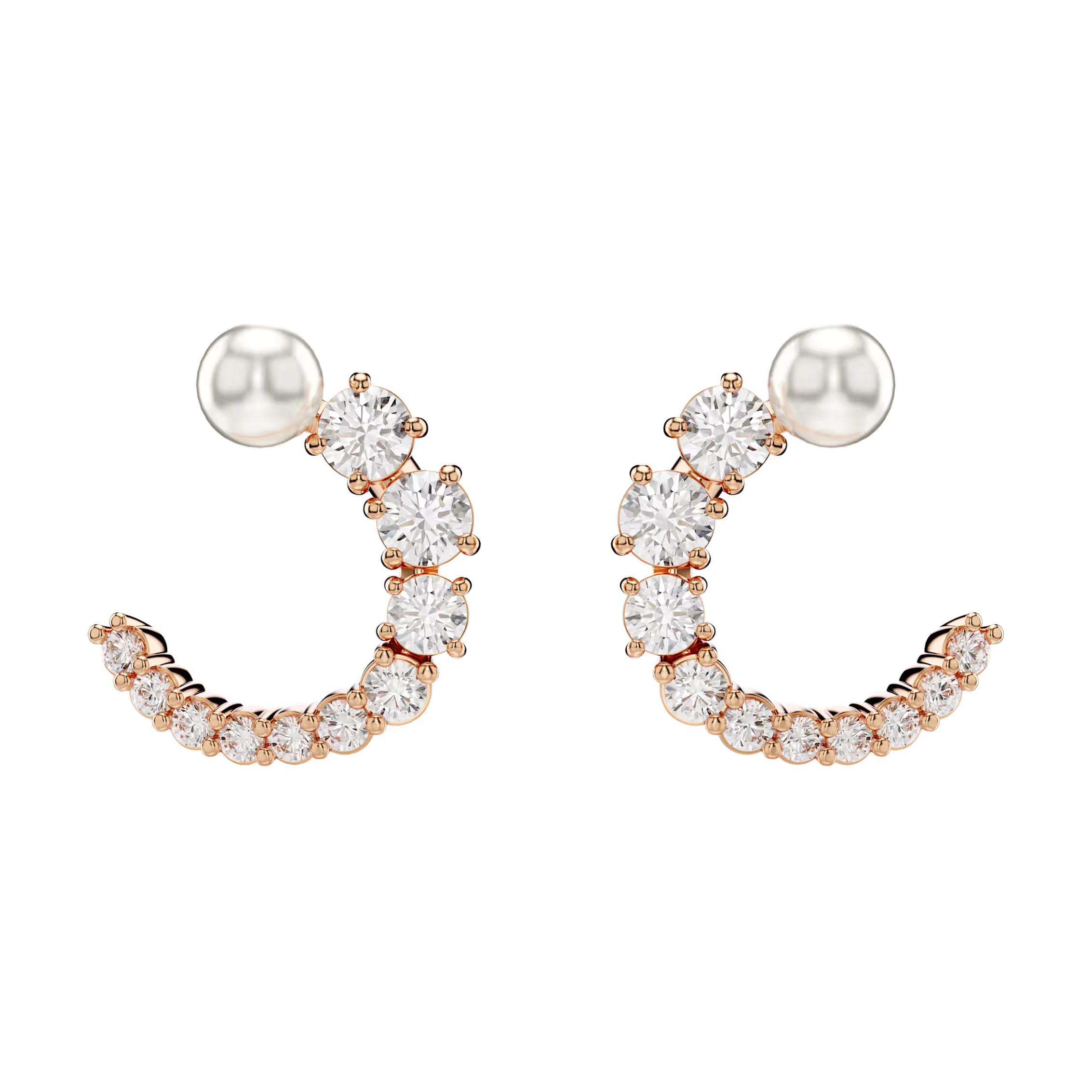 

Swarovski Matrix Large Circle Imitation Crystal Pearl Cubic Zirconia Earrings Women earrings Rose-Gold 5692264 Box (Random Color)