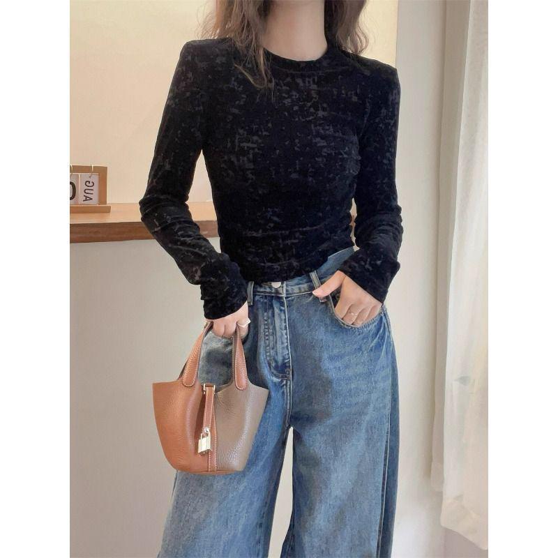 Velvet Women s Slim Fit Long Sleeve Warm Base Layer Tee Large чёрный