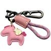 Keychain Carabiner Car That Brings Good Leather Bag Charm Cute Golden Money Bag Adorable Stylish Ornament Horse Design Charm Smart Key Key Ring