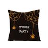 New Orange Pumpkin Head Linen Halloween Pillowcase Black Cartoon Printed Household Products Pillowcase