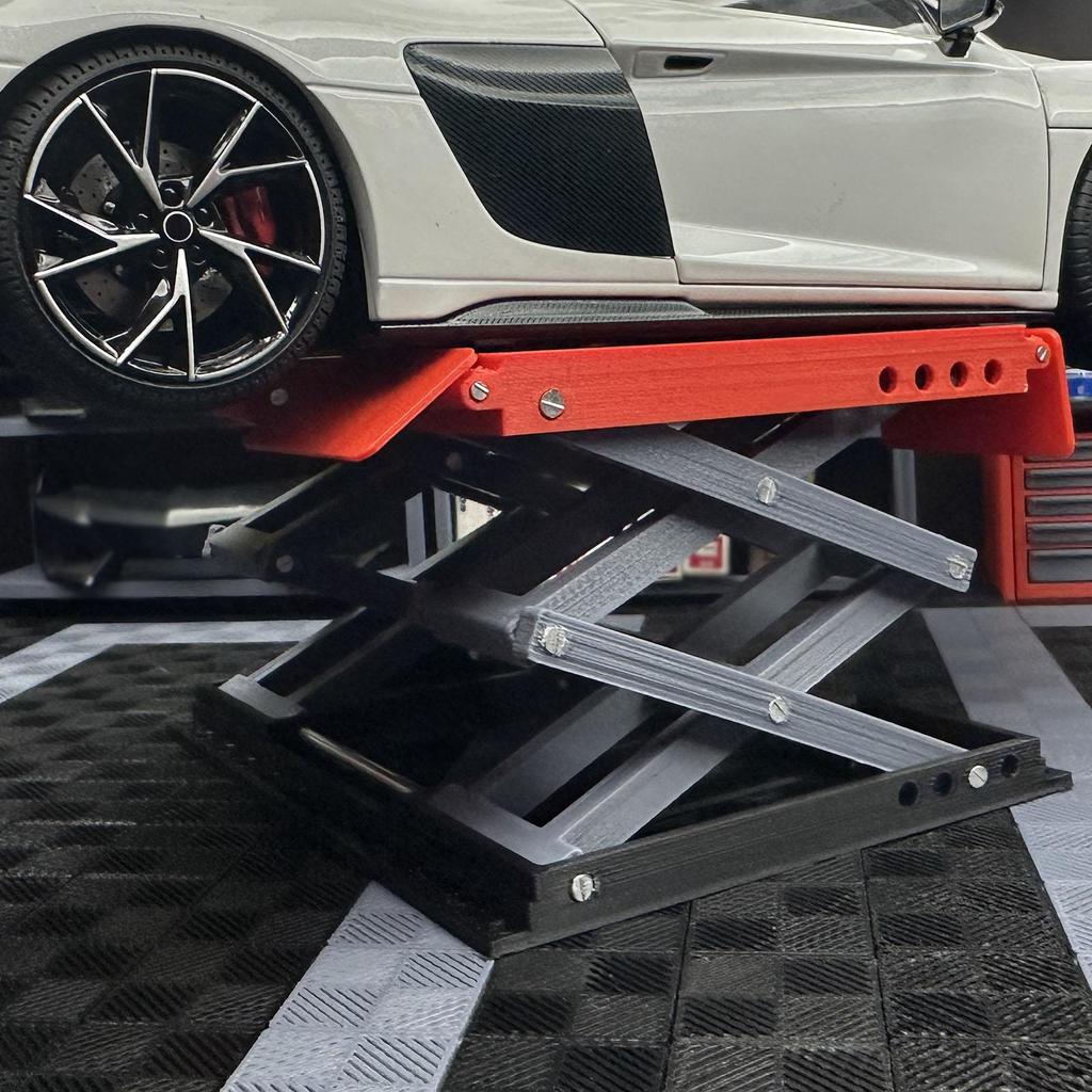 Miniature Radio-Controlled Car Lift, Portable Work Stand for 1/18 Scale