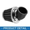 A ABSOPRO Motorcycle Elbow Cone Air Filter Universal 38mm Round Tapered Air Filter Replacement Stainless Steel Silver Tone