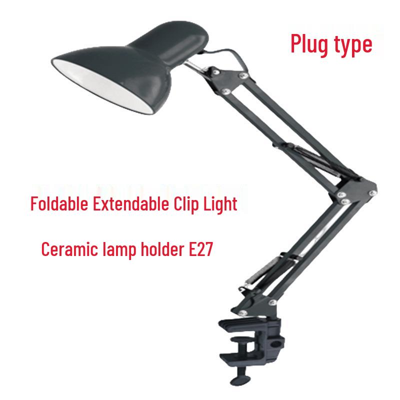 

Популярная складная настольная лампа в американском стиле с клипсой для учебы или чтения в спальне 810 Clip-on Black [No Bulb]