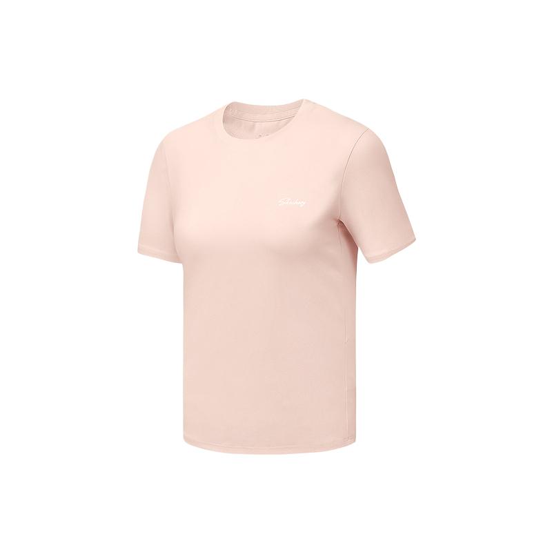 Skechers Basic Sports Series Fashion Breathable Trendy Simple Short Sleeve T-Shirt Women Tops Cloud-Pink P225W275-053G S