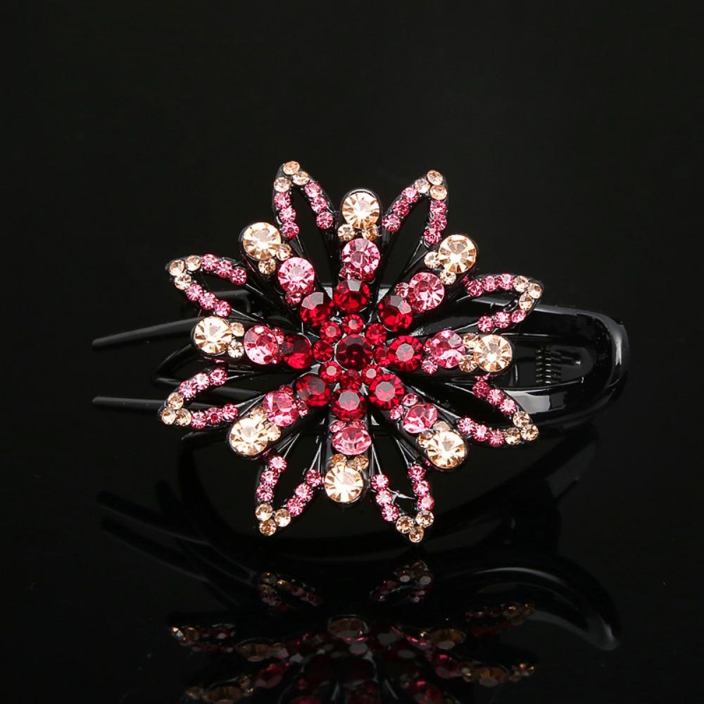 Elegant Rhinestone Hair Claw Clip, Long Acrylic Duckbill Grip for Women, Simple And Sophisticated Hair Accessory