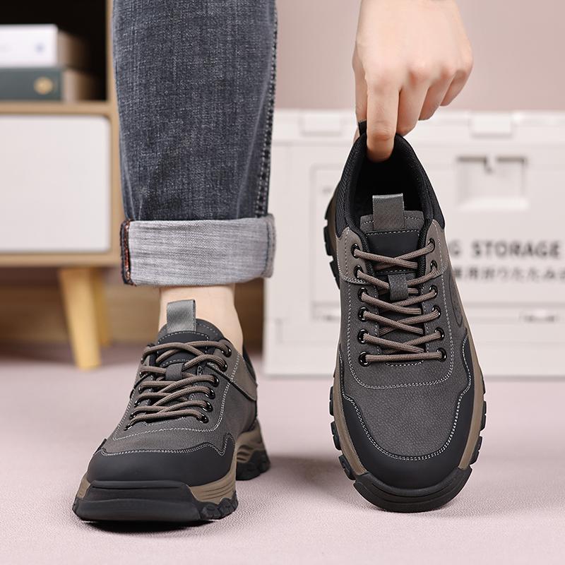 Leather Male Comfortable Flats All-match Walking Shoes Men Breathable Mens Classic Sneakers Lace-Up Men Outdoor Casual Footwear
