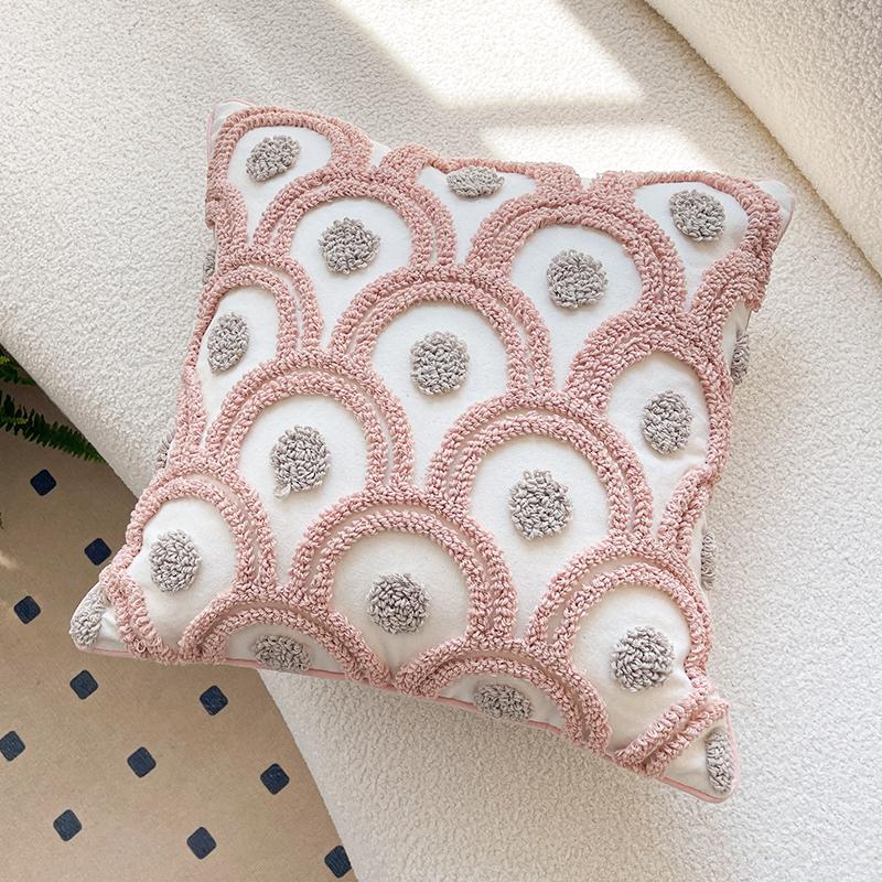 Federa Cuscino Ricamata con Fiori Freschi Stile Nordico per Homestay, Soggiorno, Divano di Casa, Cuscino Decorativo, Copricuscino per Schienale