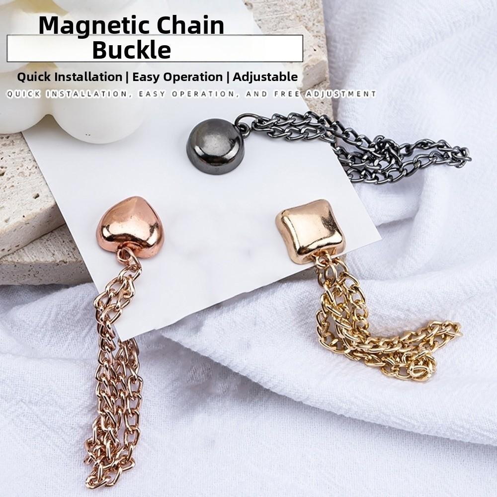 1pc New Rolled Edge Leg Fixing Clip Strong Magnetic Suction Adjustable Leg Cinching Artifact Seamless Leg Buckle Sleeve Shirt