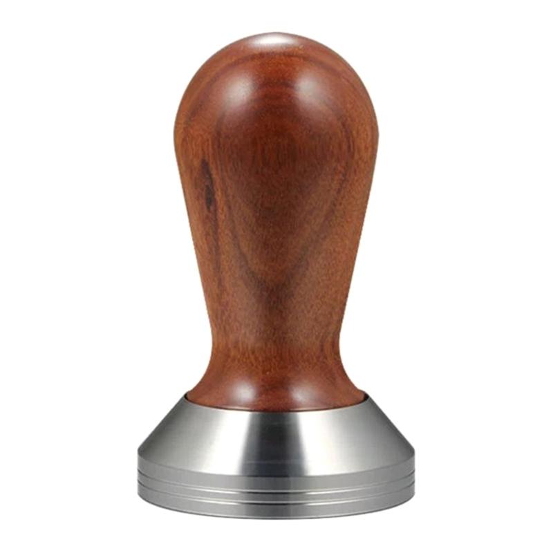 Hochwertiger Edelstahl-Espressokaffee-Tamper mit Holzgriff für ergonomischen Komfort, gleichmäßigen Druck und einfache Reinigung