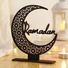 Eid Mubarak Mondornament Kreativer Ramadan Holzmond Stern Schreibtischornamente Kareem Muslimisches Fest Heimtischdekoration