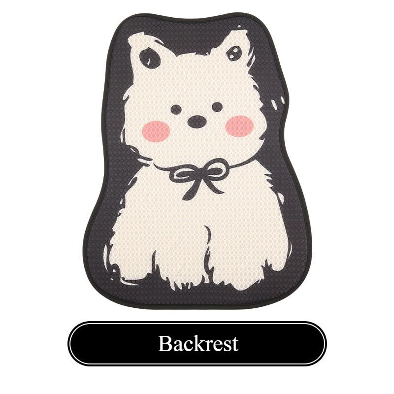 West Highland Terrier Breathable Car Seat Cushion Summer Universal Four Seasons Cute Dog Cartoon Universal Seat Covers