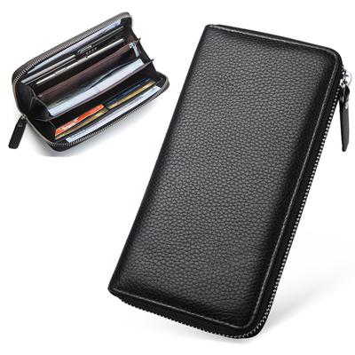 Men's Wallet Leather Cowhide Coin Wallet Long Clutch Bag Small Bag