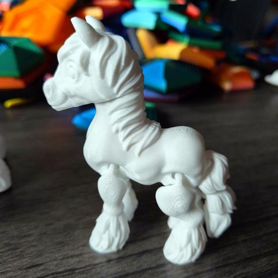 3D Printed Horse Figurine Movable Joints Pony Statue Stress Relief Fidget Toy Educational Animal Model Desktop Decoration Ornament